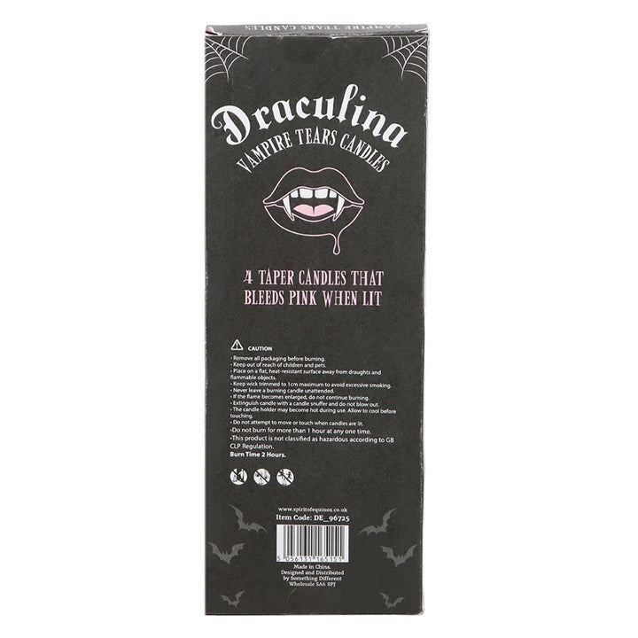 Set of 4 Pink Vampire Tears Taper Candles